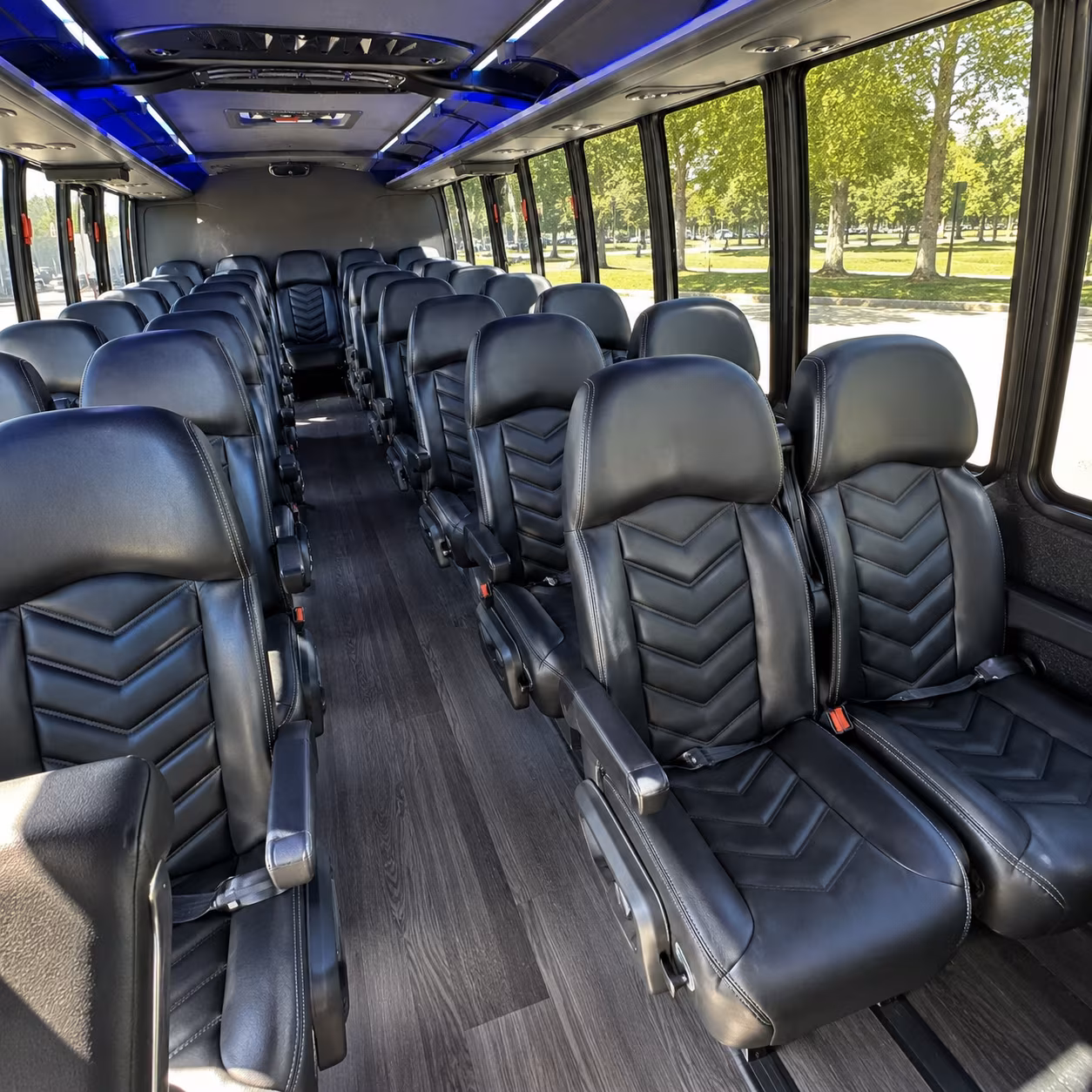 conroe 25 passenger minibus inside