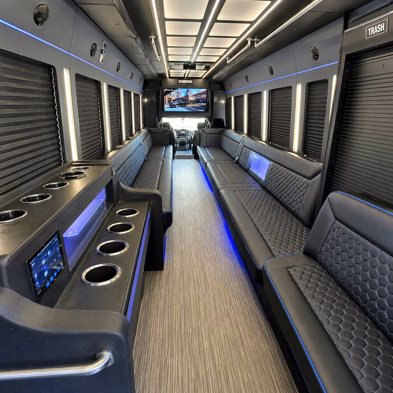 conroe party bus rental interior