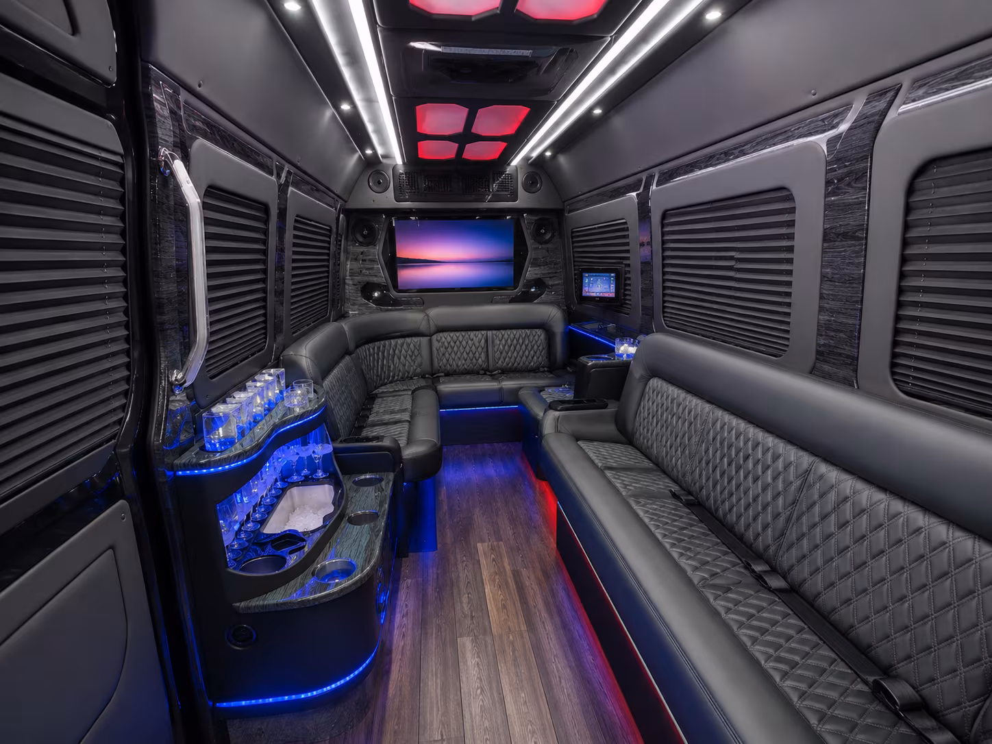 conroe wine tour brewery transportation onboard seating